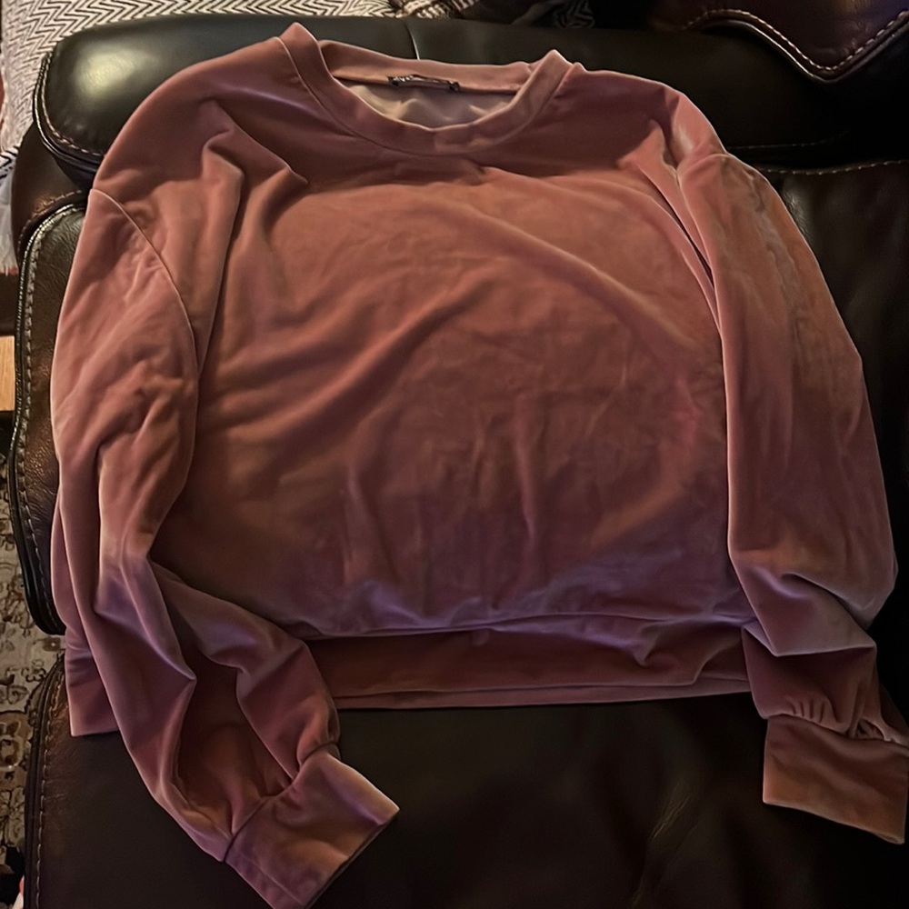 Zara pink velvet top